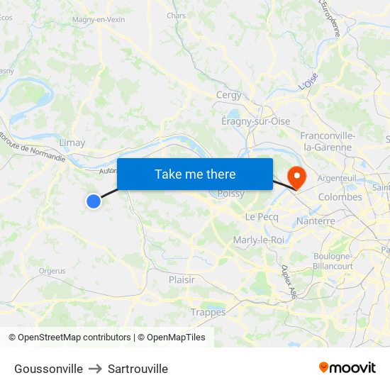 Goussonville to Sartrouville map