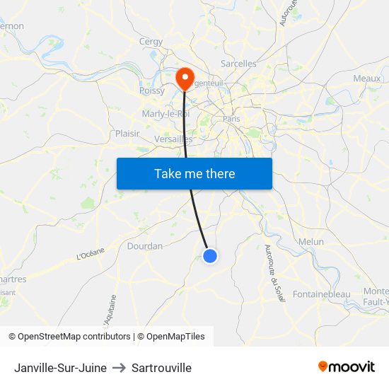 Janville-Sur-Juine to Sartrouville map