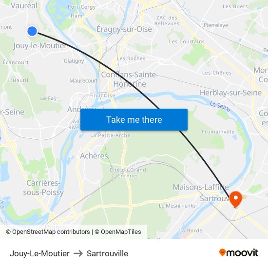 Jouy-Le-Moutier to Sartrouville map