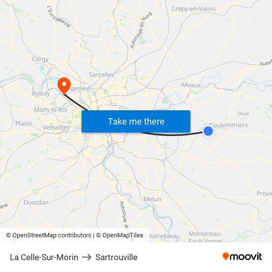 La Celle-Sur-Morin to Sartrouville map