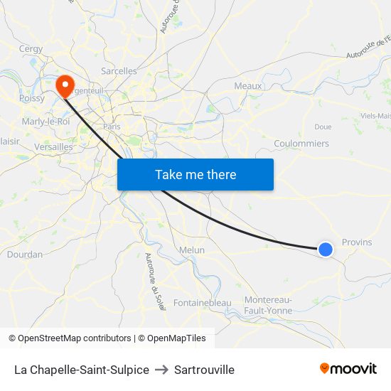 La Chapelle-Saint-Sulpice to Sartrouville map