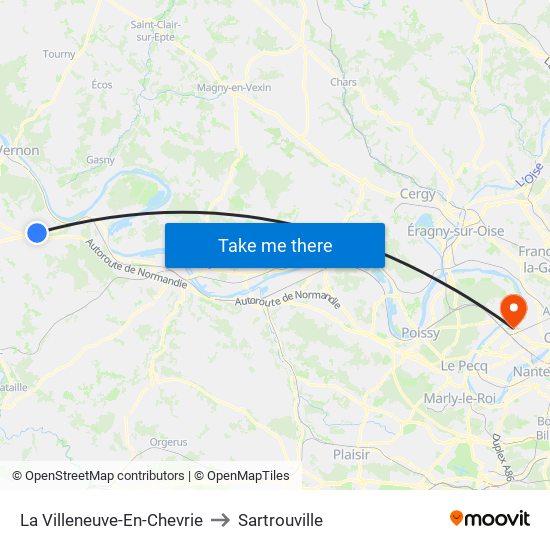 La Villeneuve-En-Chevrie to Sartrouville map