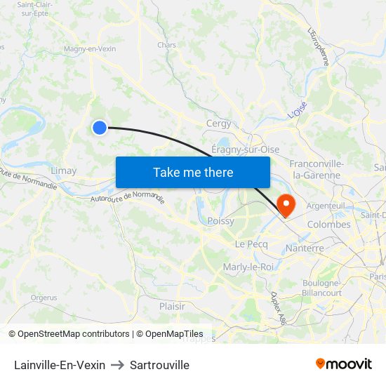 Lainville-En-Vexin to Sartrouville map