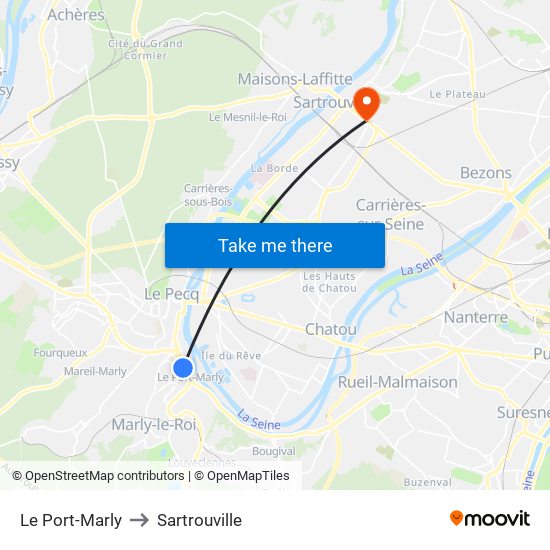 Le Port-Marly to Sartrouville map