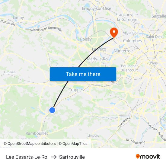 Les Essarts-Le-Roi to Sartrouville map