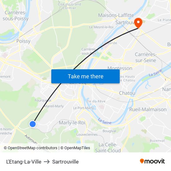 L'Etang-La-Ville to Sartrouville map