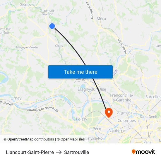 Liancourt-Saint-Pierre to Sartrouville map
