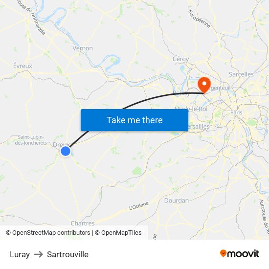 Luray to Sartrouville map