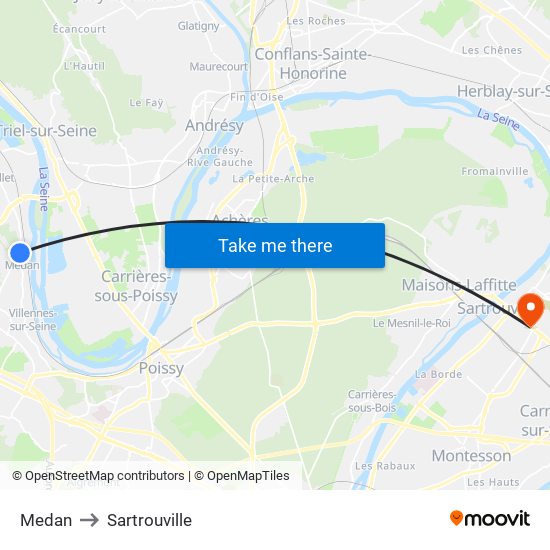 Medan to Sartrouville map