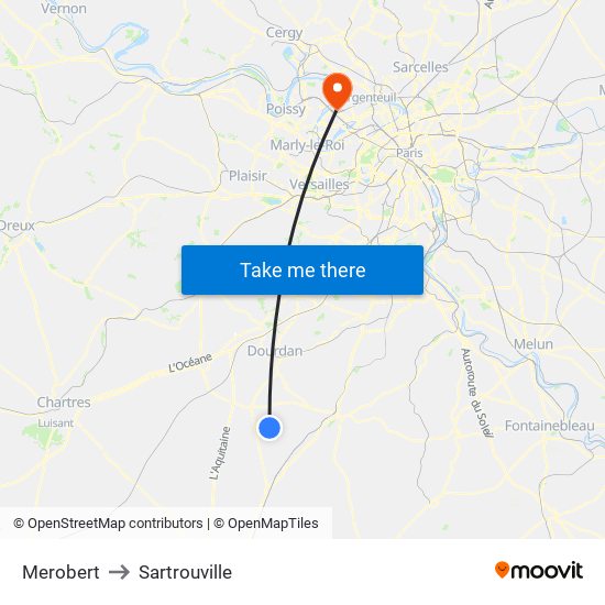 Merobert to Sartrouville map