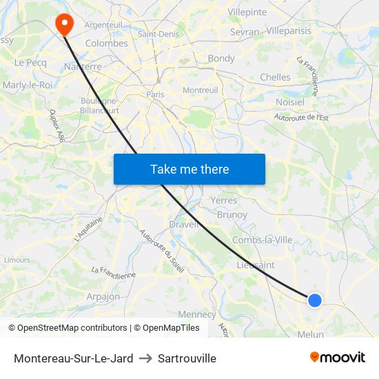 Montereau-Sur-Le-Jard to Sartrouville map