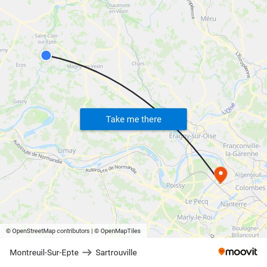 Montreuil-Sur-Epte to Sartrouville map