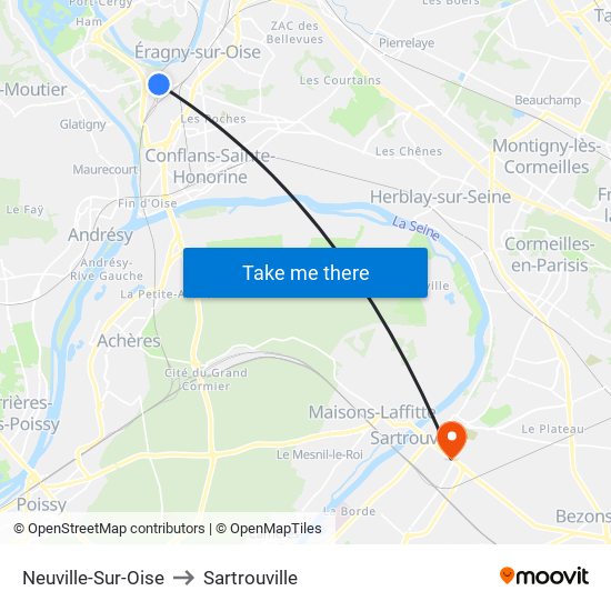 Neuville-Sur-Oise to Sartrouville map