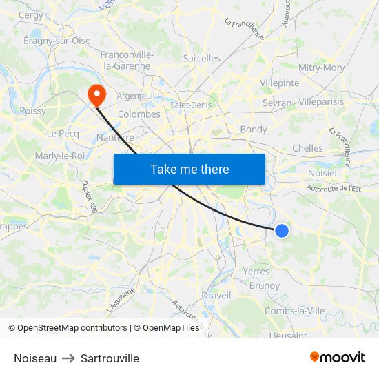 Noiseau to Sartrouville map