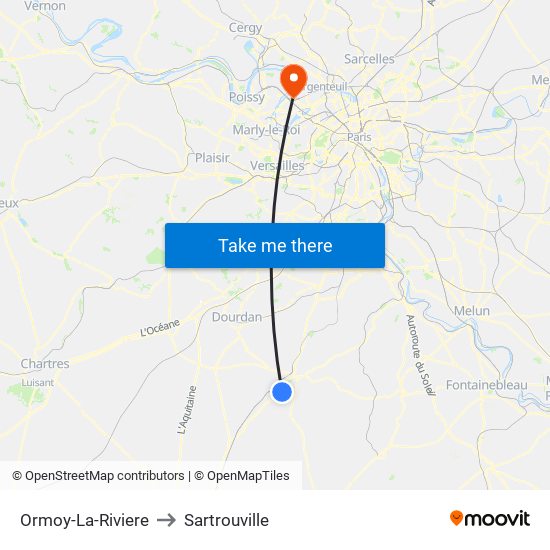 Ormoy-La-Riviere to Sartrouville map