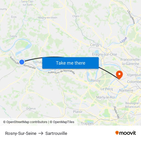 Rosny-Sur-Seine to Sartrouville map