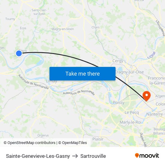 Sainte-Genevieve-Les-Gasny to Sartrouville map