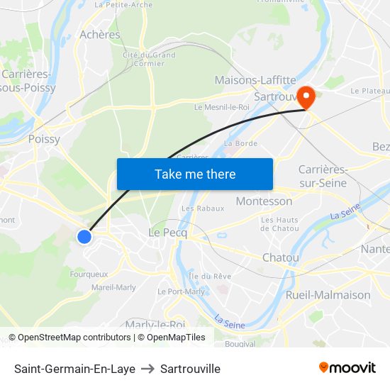 Saint-Germain-En-Laye to Sartrouville map