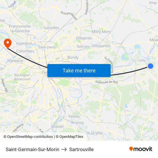 Saint-Germain-Sur-Morin to Sartrouville map