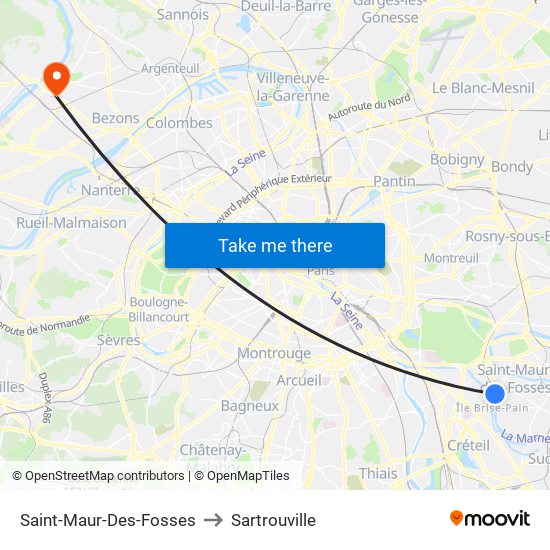 Saint-Maur-Des-Fosses to Sartrouville map
