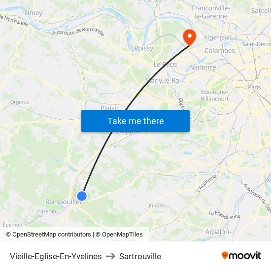 Vieille-Eglise-En-Yvelines to Sartrouville map