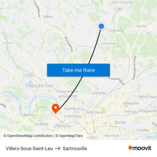 Villers-Sous-Saint-Leu to Sartrouville map
