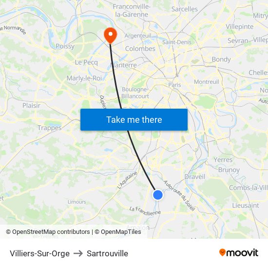 Villiers-Sur-Orge to Sartrouville map
