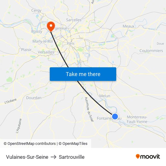 Vulaines-Sur-Seine to Sartrouville map