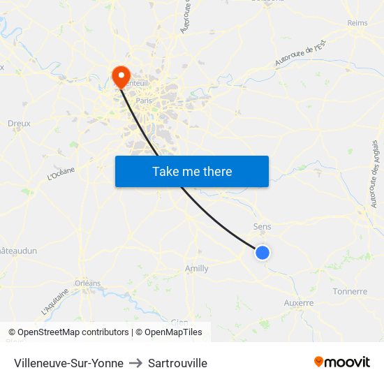 Villeneuve-Sur-Yonne to Sartrouville map