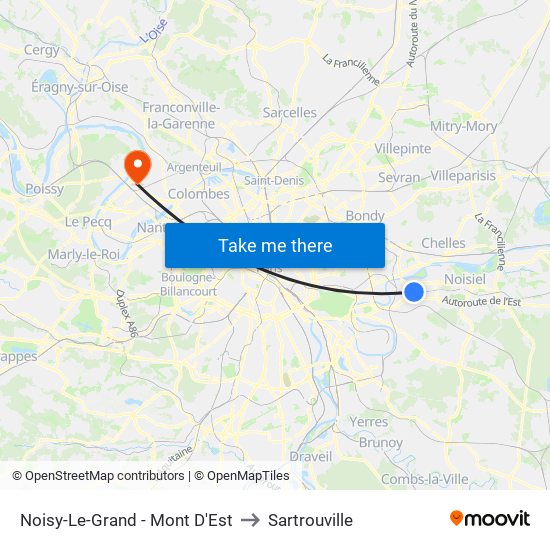 Noisy-Le-Grand - Mont D'Est to Sartrouville map