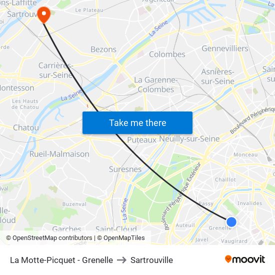 La Motte-Picquet - Grenelle to Sartrouville map