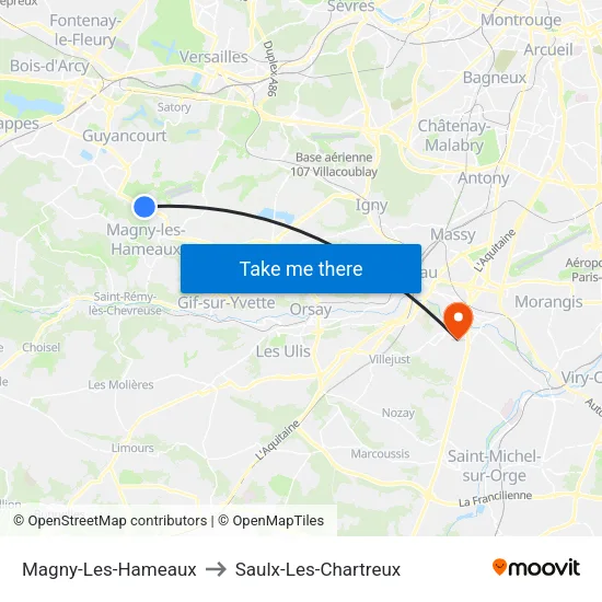 Magny-Les-Hameaux to Saulx-Les-Chartreux map