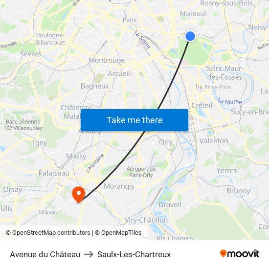 Avenue du Château to Saulx-Les-Chartreux map