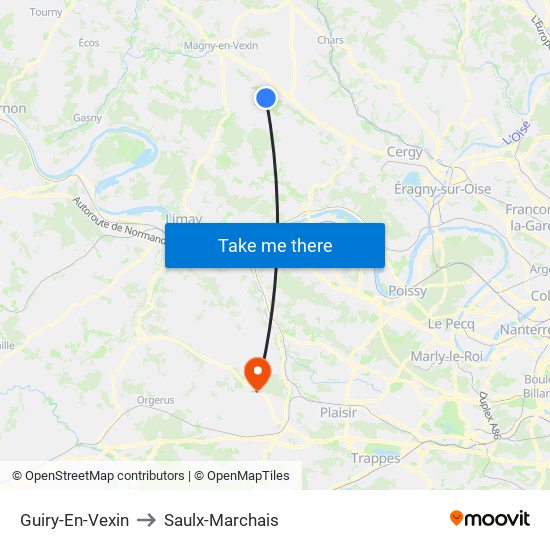 Guiry-En-Vexin to Saulx-Marchais map