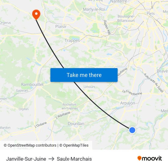 Janville-Sur-Juine to Saulx-Marchais map