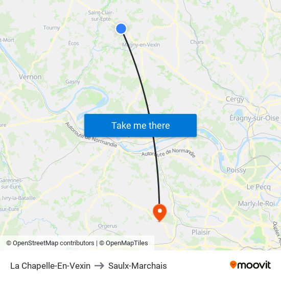 La Chapelle-En-Vexin to Saulx-Marchais map