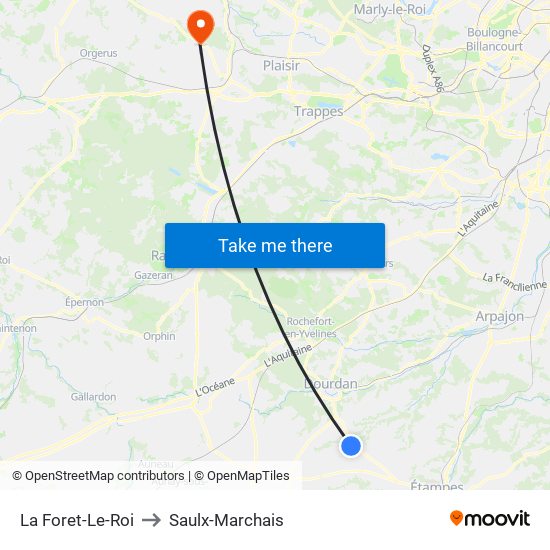 La Foret-Le-Roi to Saulx-Marchais map