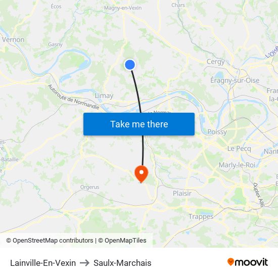 Lainville-En-Vexin to Saulx-Marchais map