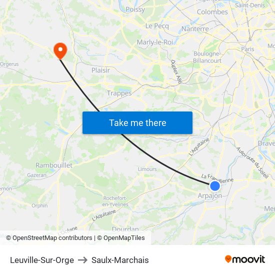 Leuville-Sur-Orge to Saulx-Marchais map