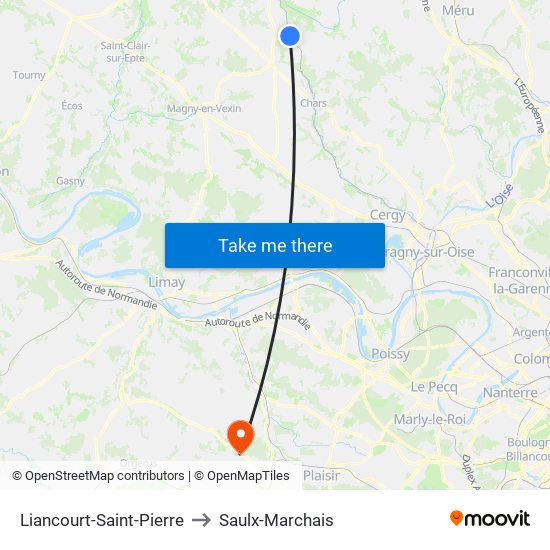 Liancourt-Saint-Pierre to Saulx-Marchais map