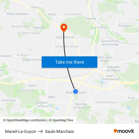 Mareil-Le-Guyon to Saulx-Marchais map