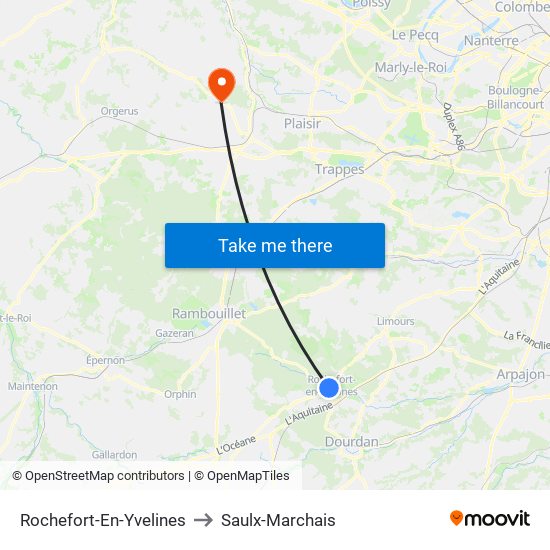 Rochefort-En-Yvelines to Saulx-Marchais map