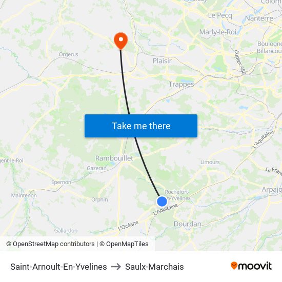 Saint-Arnoult-En-Yvelines to Saulx-Marchais map