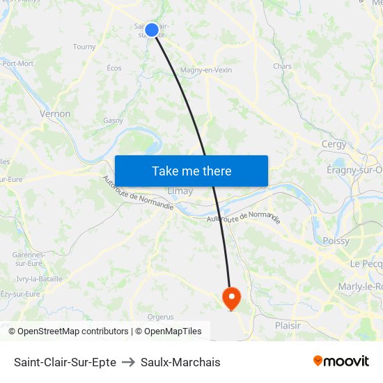 Saint-Clair-Sur-Epte to Saulx-Marchais map