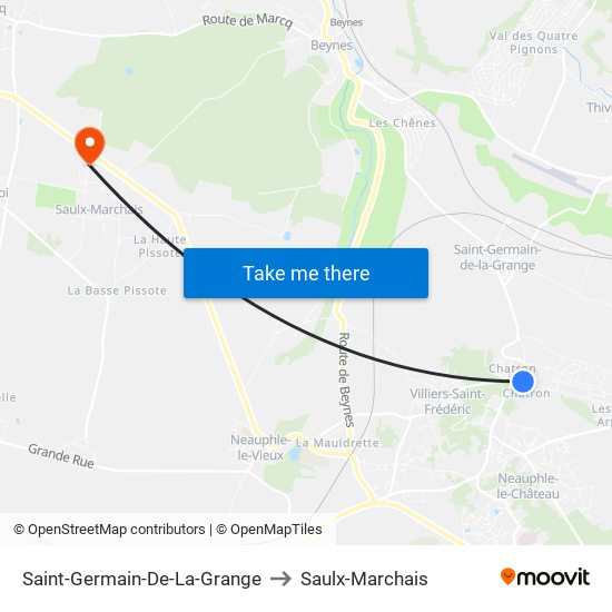 Saint-Germain-De-La-Grange to Saulx-Marchais map