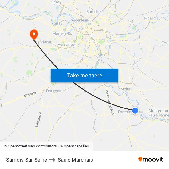 Samois-Sur-Seine to Saulx-Marchais map