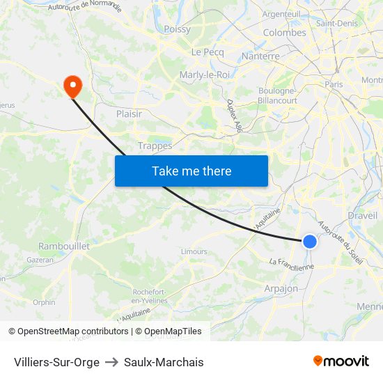 Villiers-Sur-Orge to Saulx-Marchais map