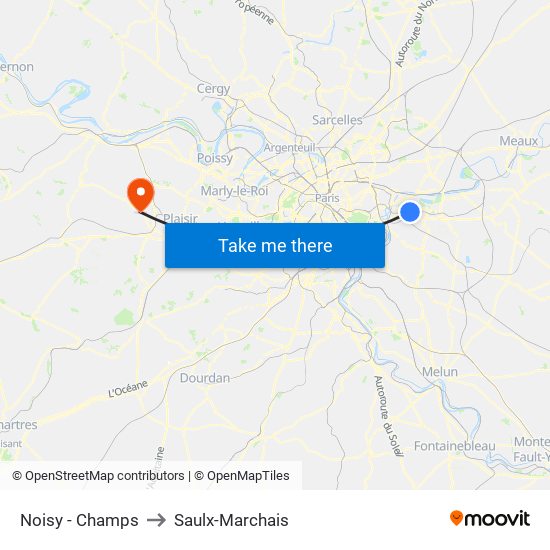 Noisy - Champs to Saulx-Marchais map