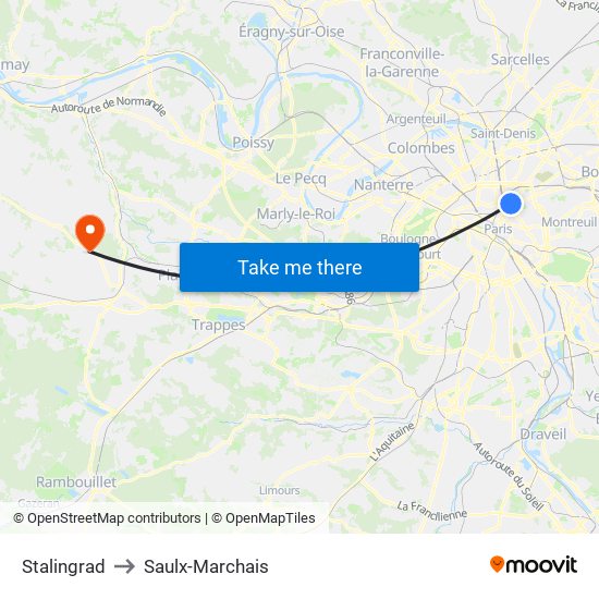 Stalingrad to Saulx-Marchais map