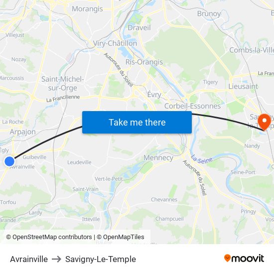 Avrainville to Savigny-Le-Temple map